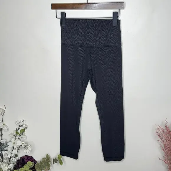 LULULEMON Align High-Rise Pant 25" Aqueous Emboss Black {YY16} - Picture 2 of 6